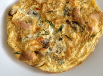 Smoked Salmon and Mushroom Omelette